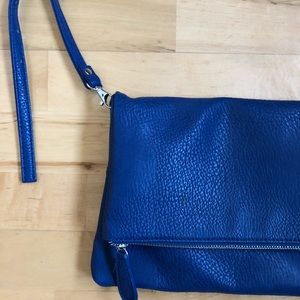 Hand and shoulder bag, blue, new